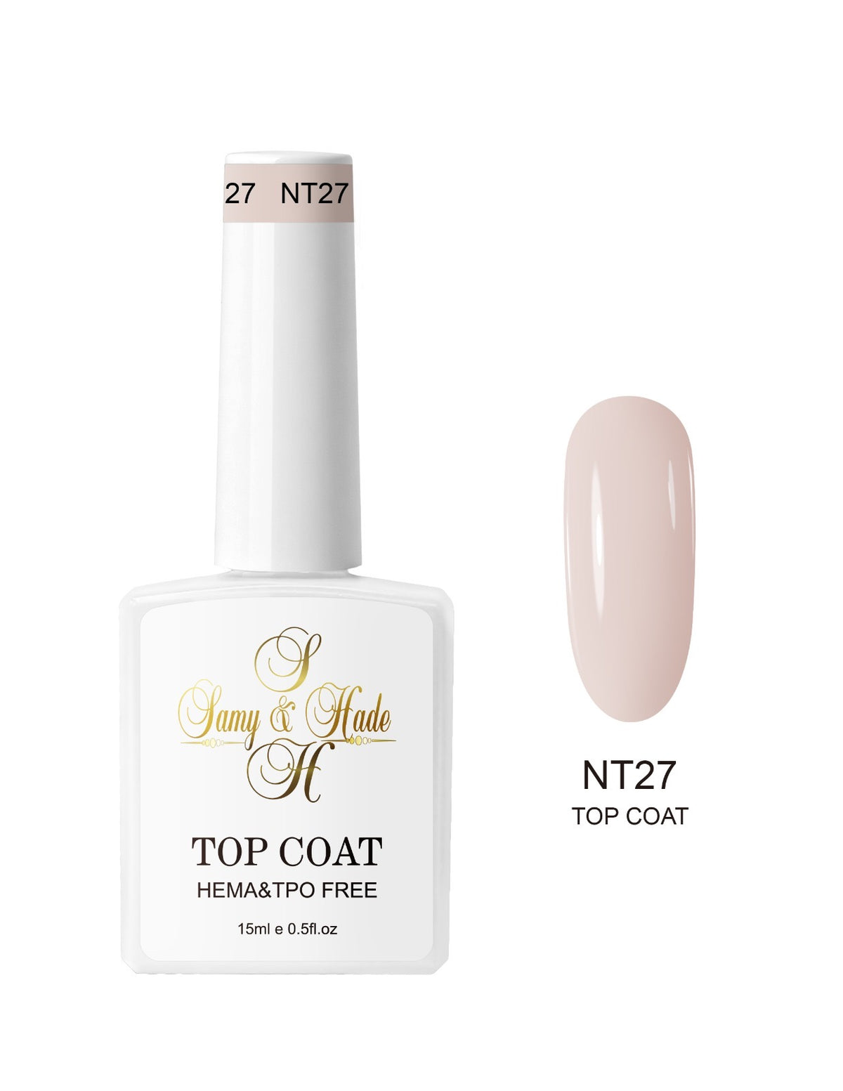 Top coat color colección 15ml  (Hema & TPO FREE ) 34 colores