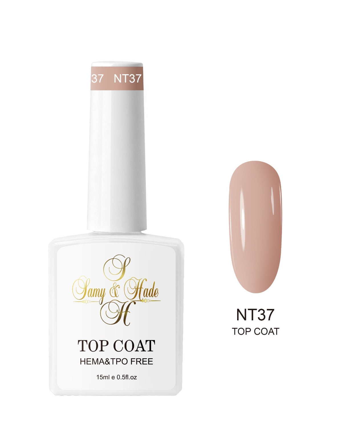 Top coat color colección 15ml  (Hema & TPO FREE ) 34 colores