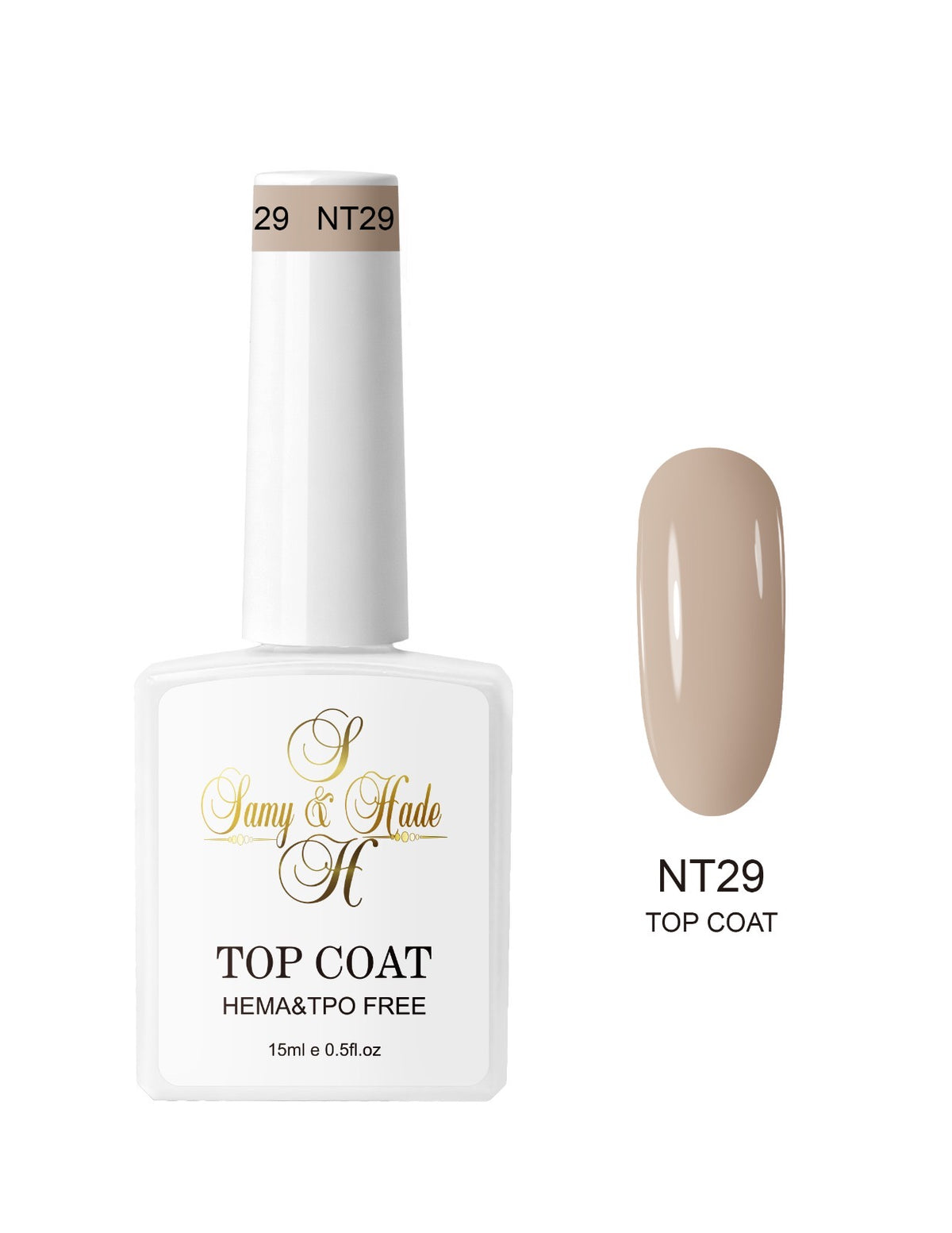 Top coat color colección 15ml  (Hema & TPO FREE ) 34 colores