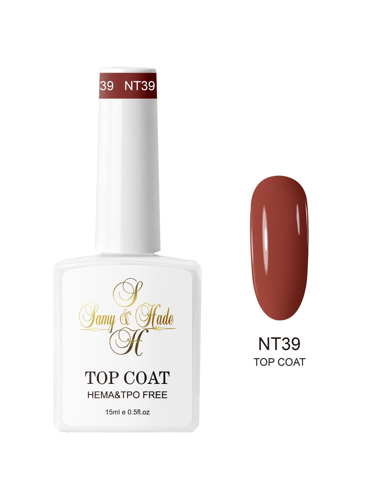 Top coat color colección 15ml  (Hema & TPO FREE ) 34 colores