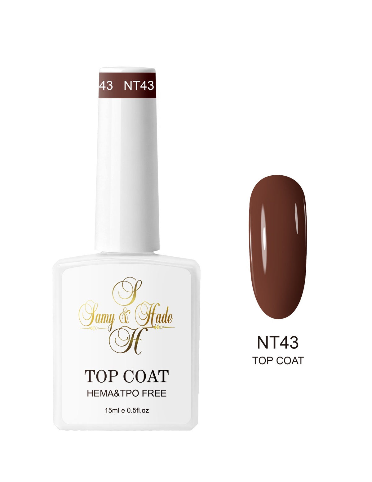 Top coat color colección 15ml  (Hema & TPO FREE ) 34 colores