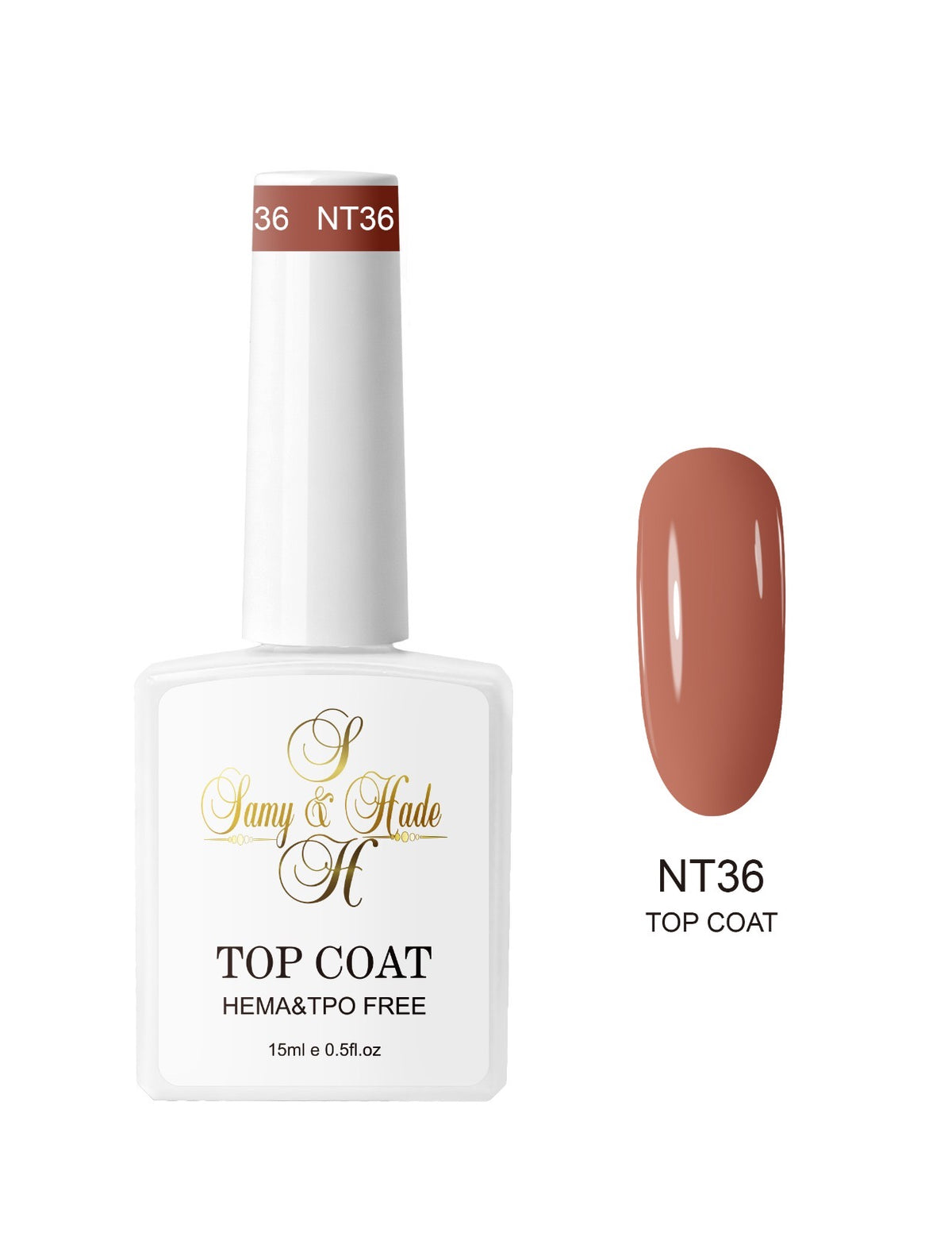 Top coat color colección 15ml  (Hema & TPO FREE ) 34 colores