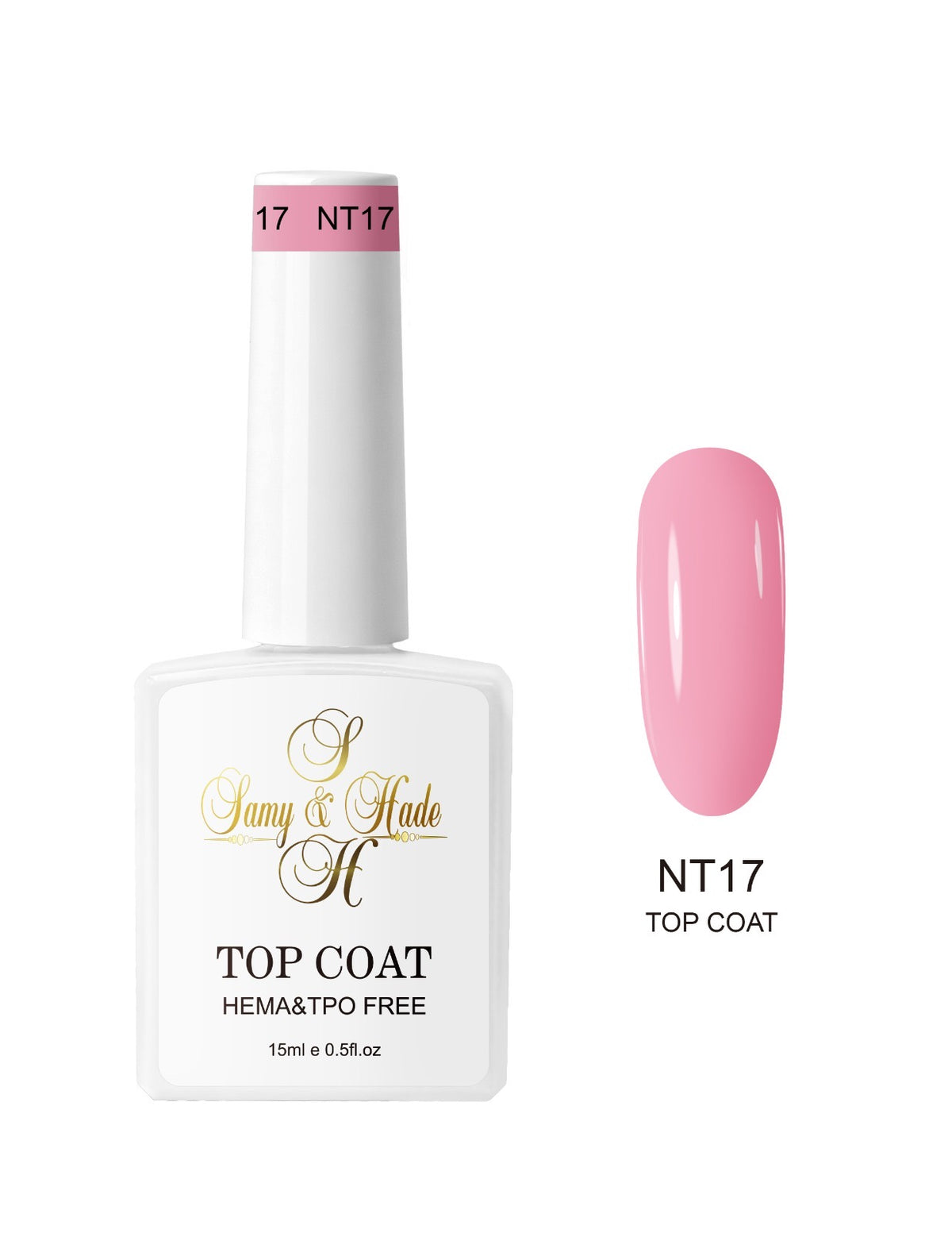 Top coat color colección 15ml  (Hema & TPO FREE ) 34 colores
