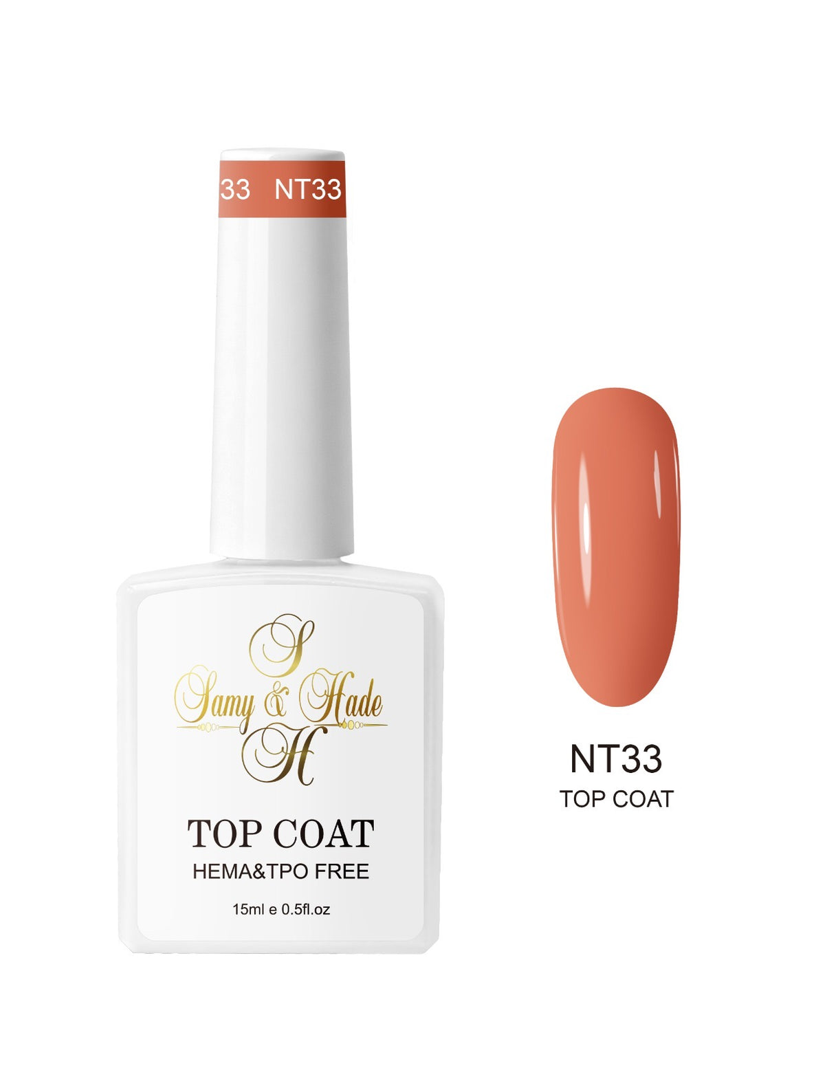 Top coat color colección 15ml  (Hema & TPO FREE ) 34 colores
