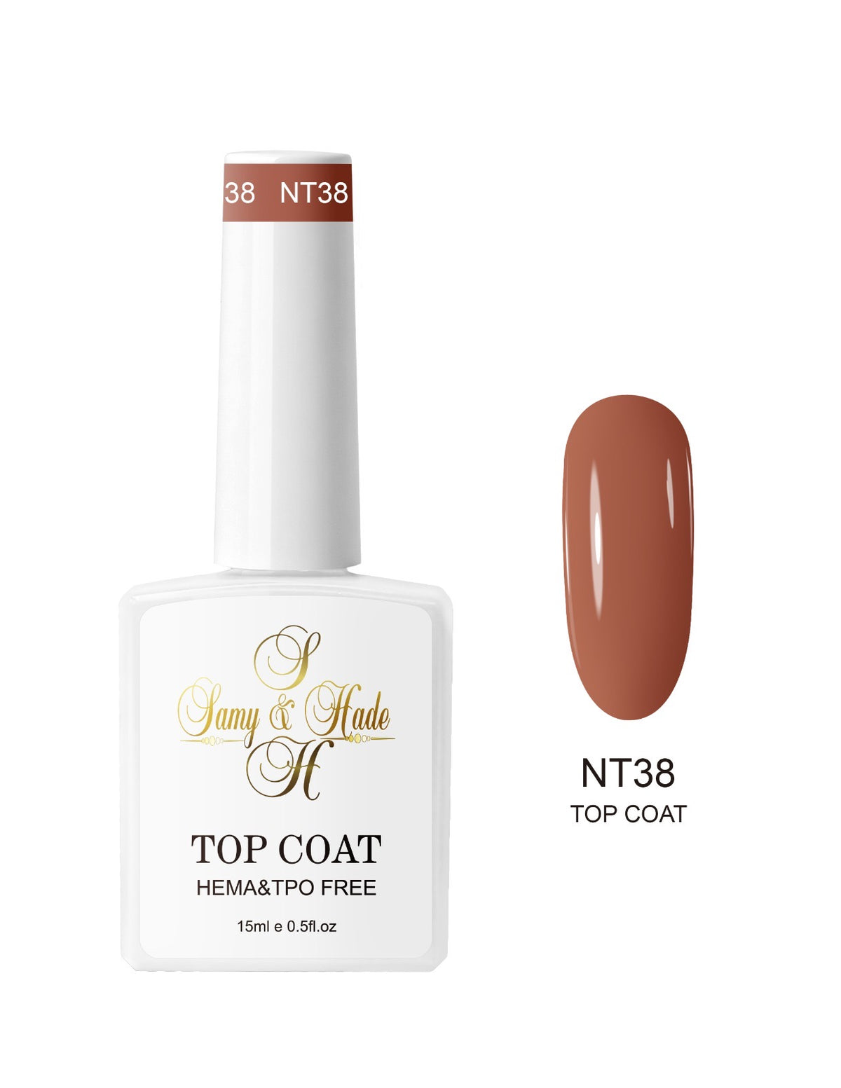 Top coat color colección 15ml  (Hema & TPO FREE ) 34 colores