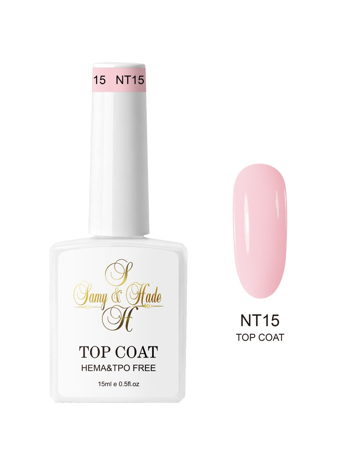 Top coat color colección 15ml  (Hema & TPO FREE ) 34 colores