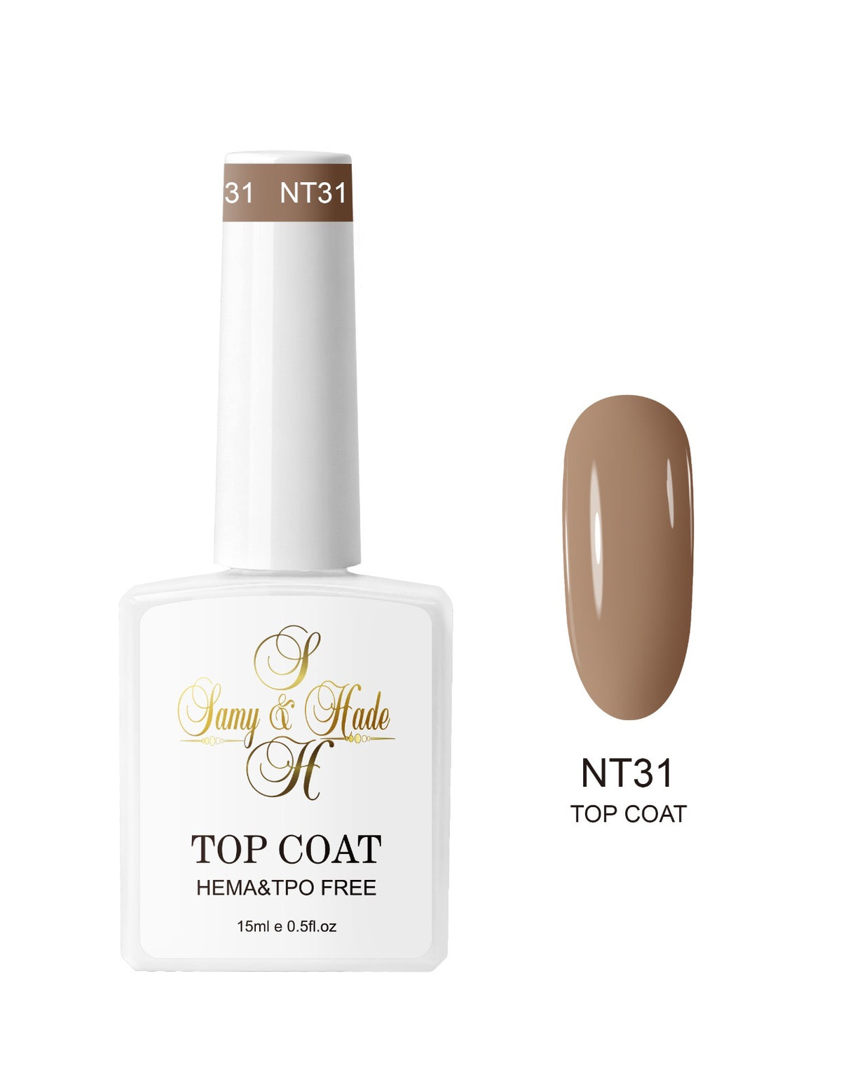 Top coat color colección 15ml  (Hema & TPO FREE ) 34 colores