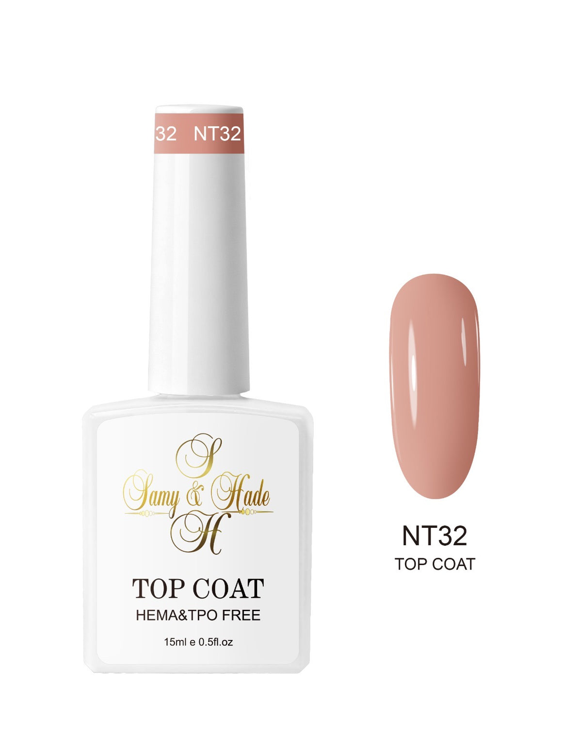 Top coat color colección 15ml  (Hema & TPO FREE ) 34 colores