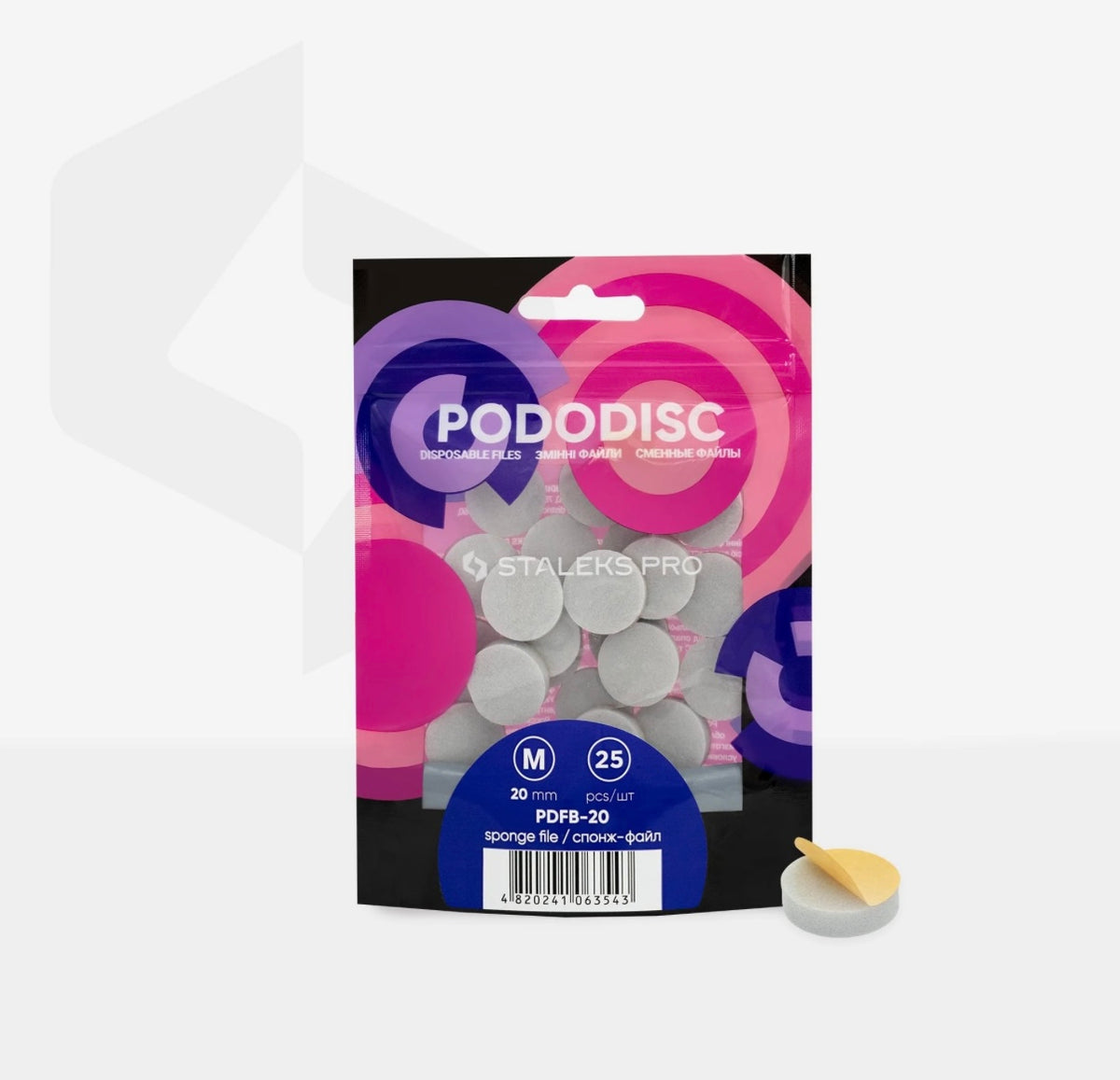 Disposable Files-Sponges For Pedicure Disc PODODISC M EXPERT 20 (25 Pcs)