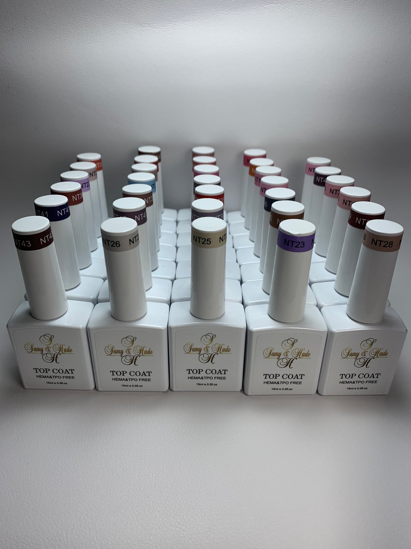Top coat color colección 15ml  (Hema & TPO FREE ) 34 colores