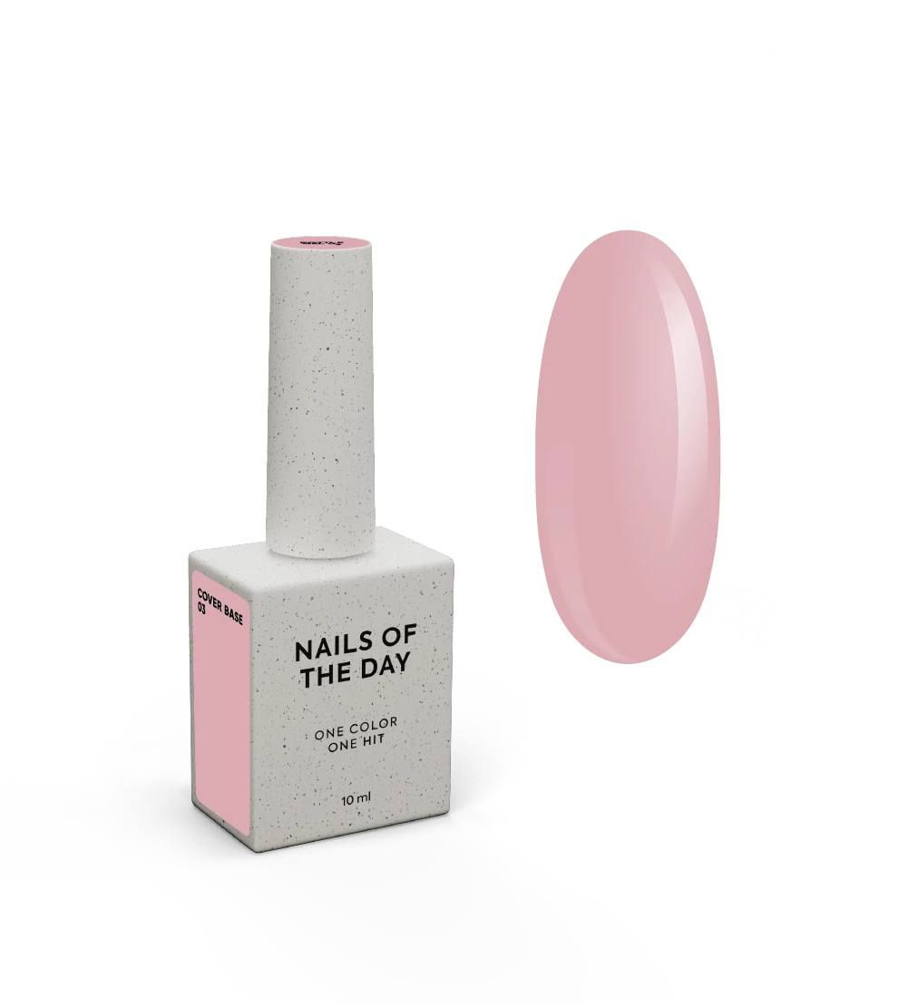 Nailsoftheday Cover base NEW Formula 03 — soft-peach camouflage base coat for nails, 10 ml