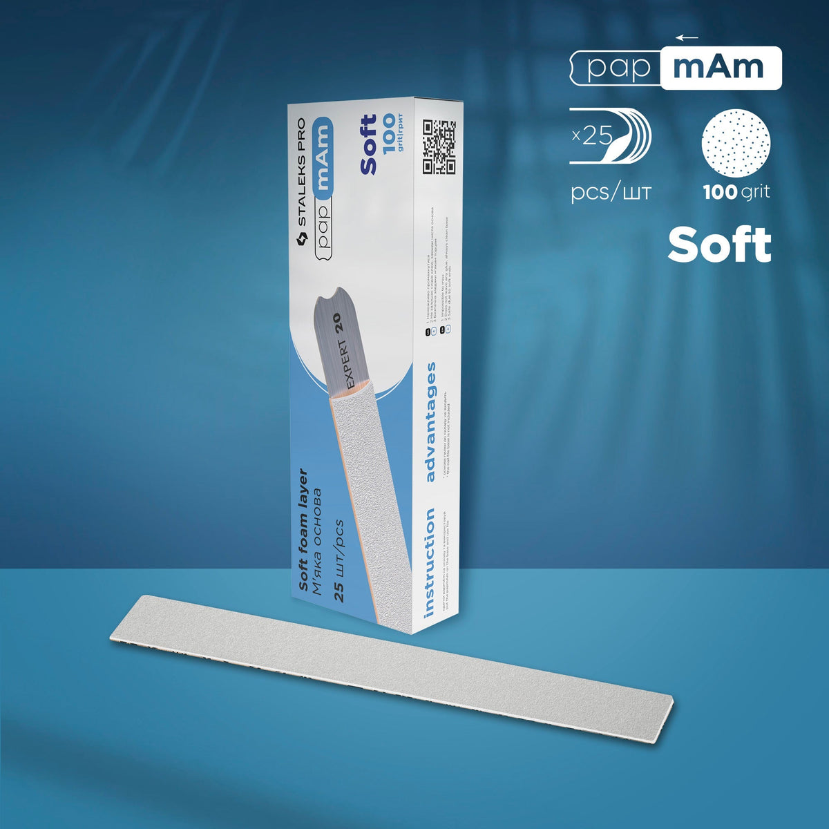 White Disposable PapmAm Files (With Soft Foam Layer) EXPERT 20 (25 Units) Código:  DFCE-20-100/25w