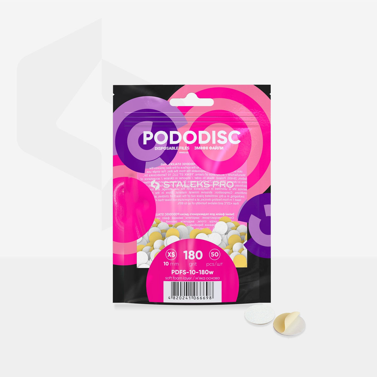 Desechables Blancos Con Una Capa De Espuma Suave Para El Disco De Pedicura PODODISC STALEKS PRO XS (50 Unidades) /180