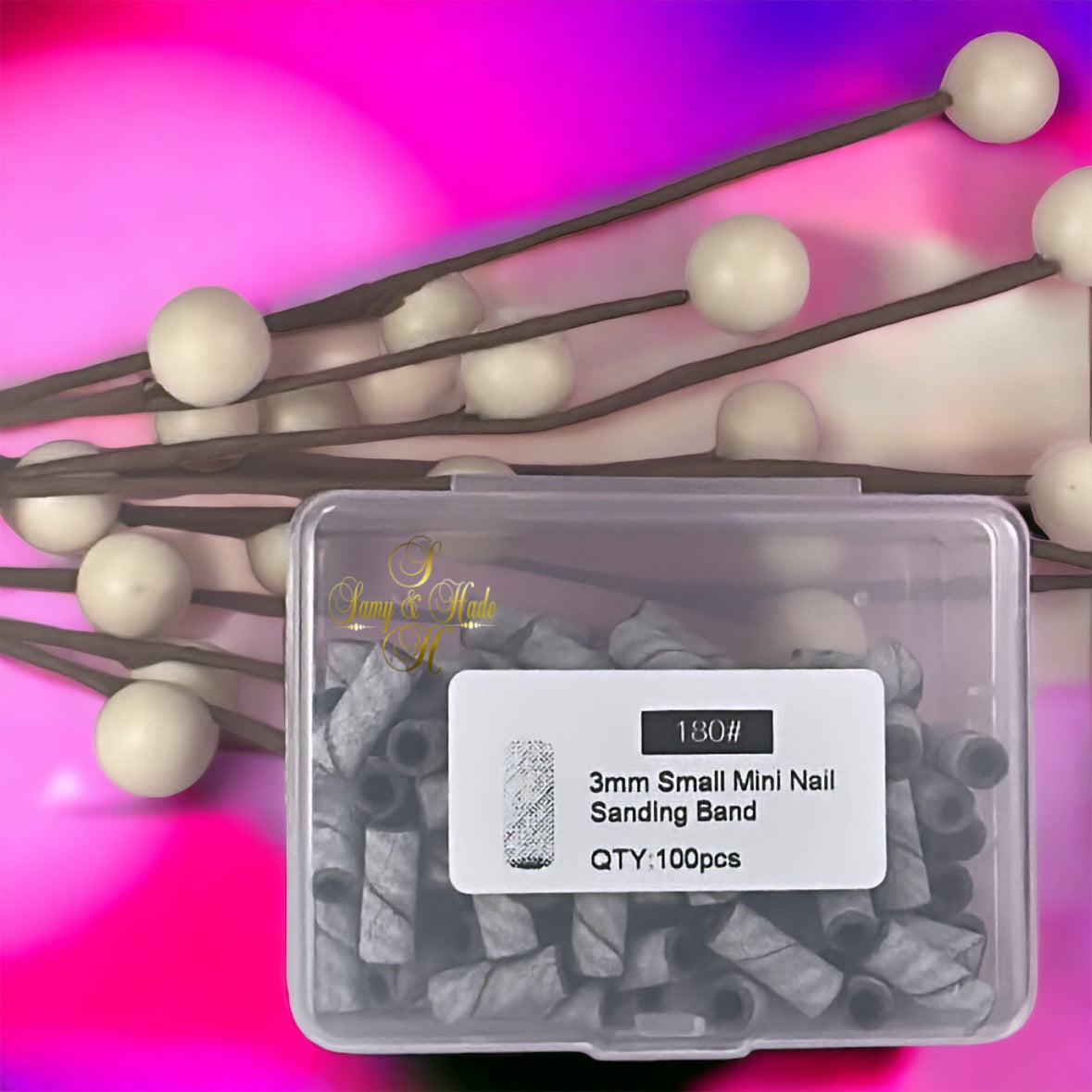 180# 3mm SMALL Mini nail SANDING Band QTY: 100pcs