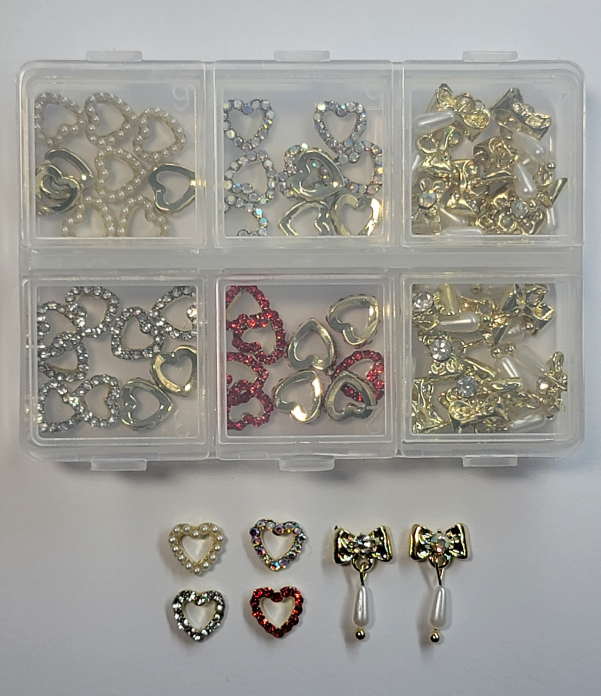 Nail jewelry corazones