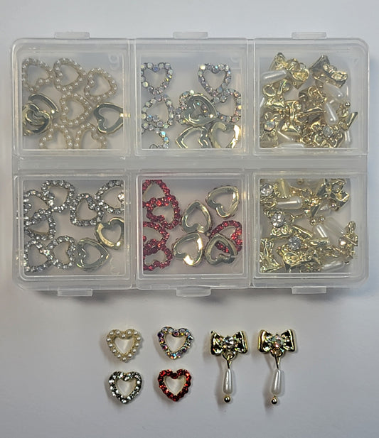 Nail jewelry corazones