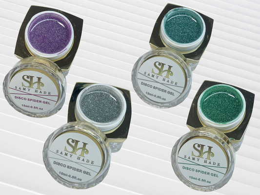 4 colores Disco spider gel light green ,purple,silver,green