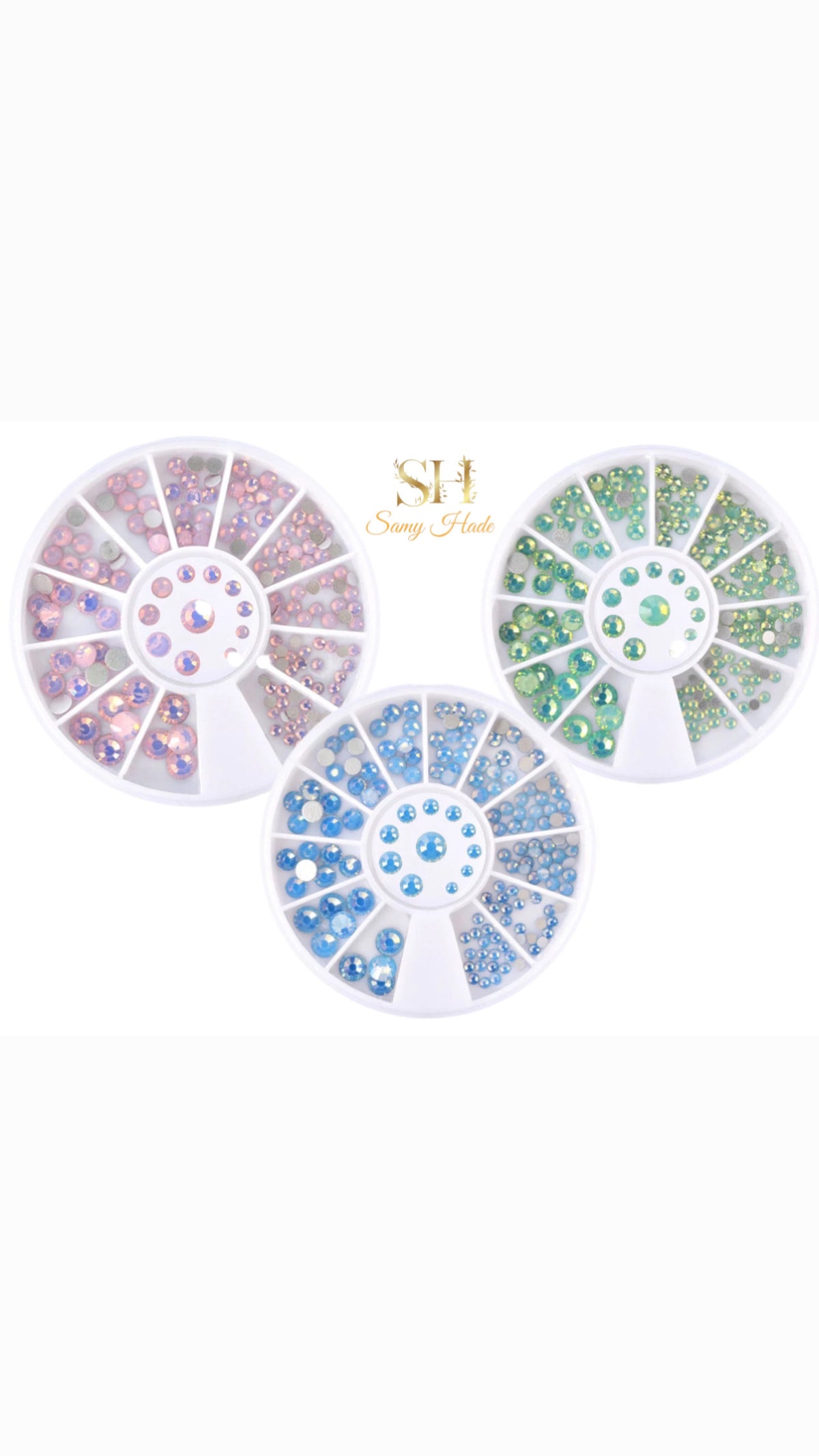 Crystals opal blue, opal green,opal pink